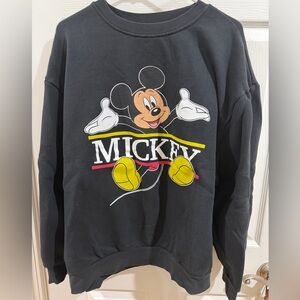 Disney Black Sweatshirt with Mickey Mouse Graphic